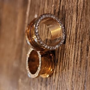 Gold, Jeweled Hollow 5/8" Plugs